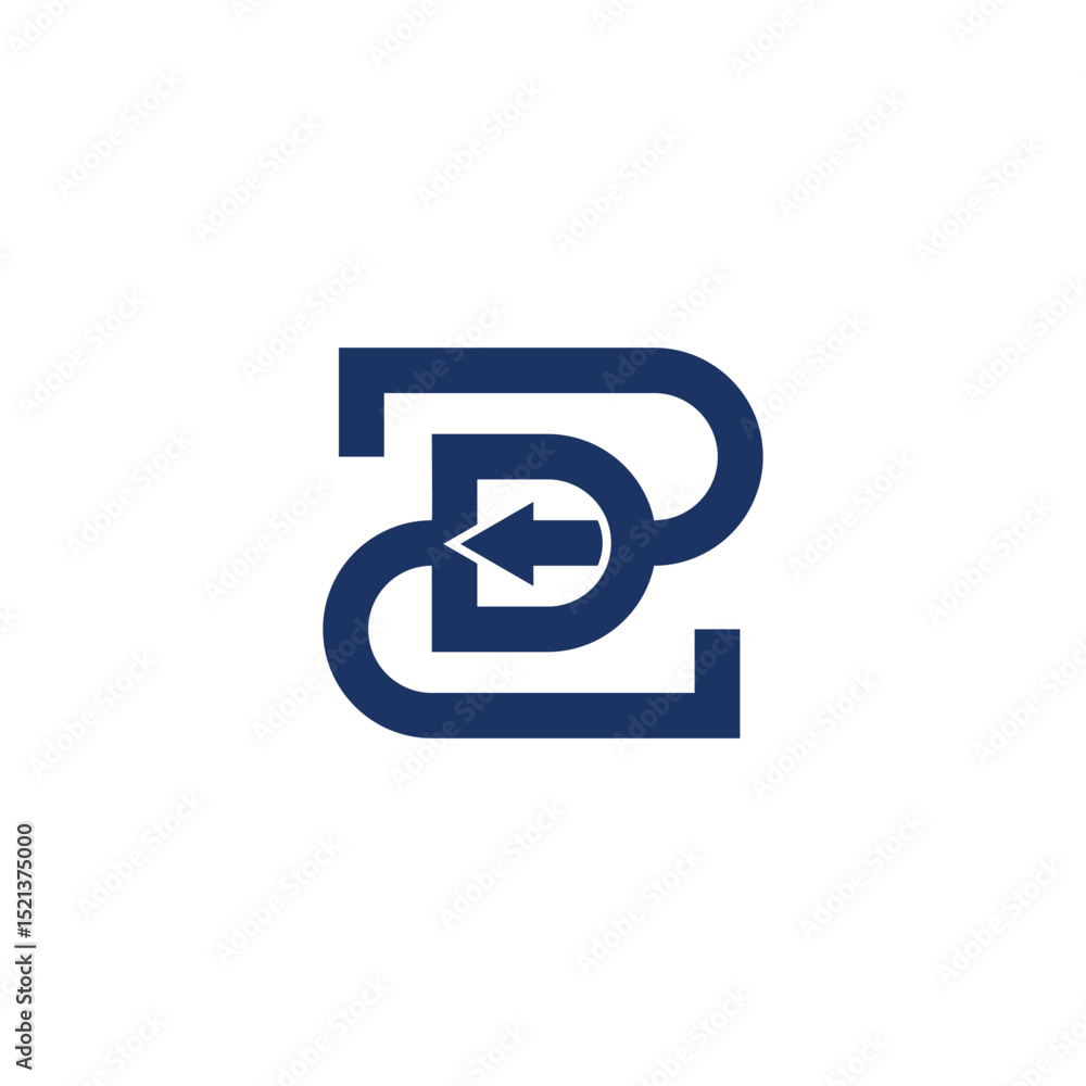 letter 2d overlap arrow simple geometric logo vector letter 2d overlap arrow simple geometric logo vector