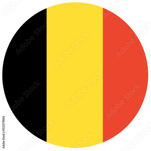 Round belgium flag isolated in circle.
