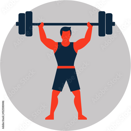 Young man lifting weights in fitness pose against a neutral background  