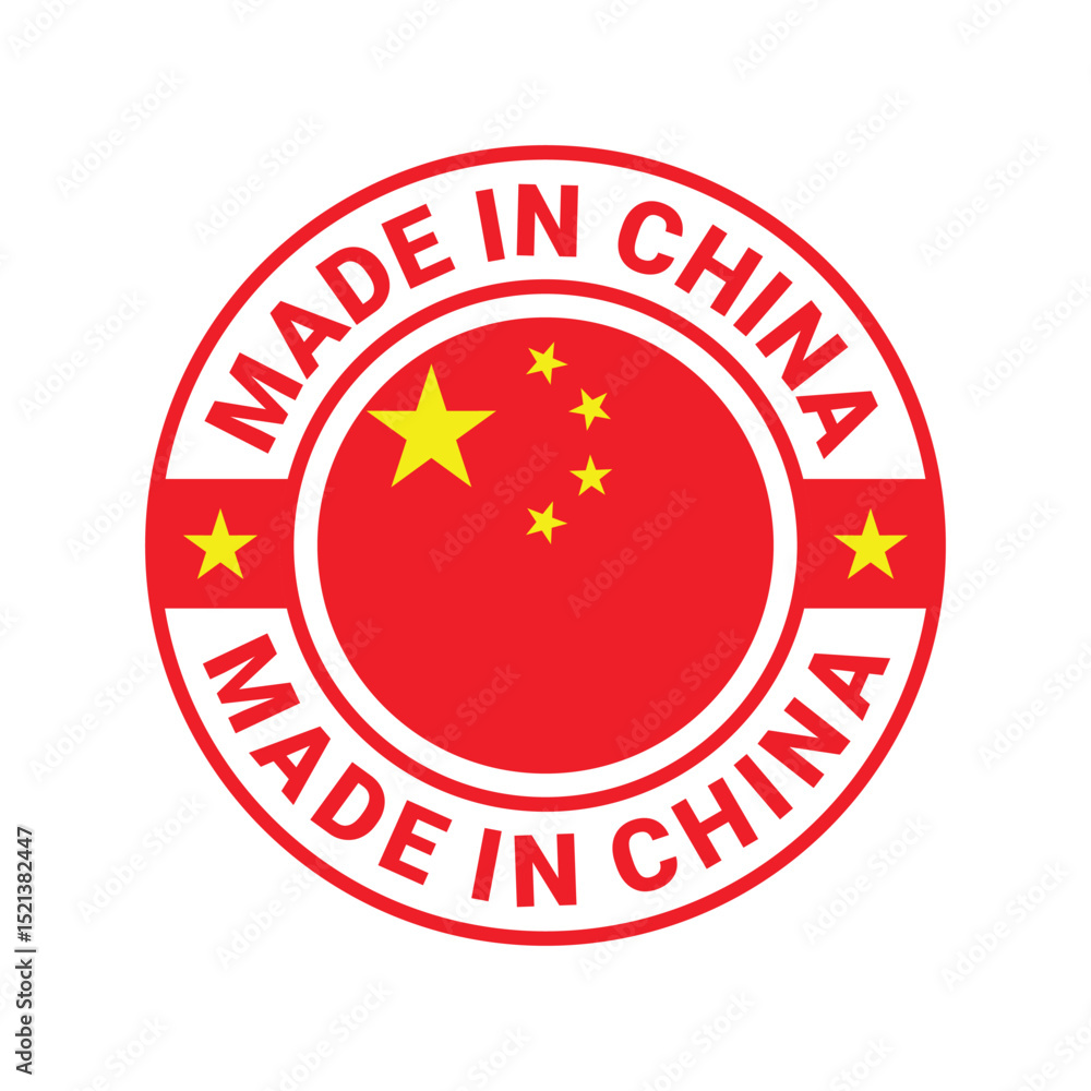 made in china stamp circle logo vector design with china flag element made in china stamp circle logo vector design with china flag element