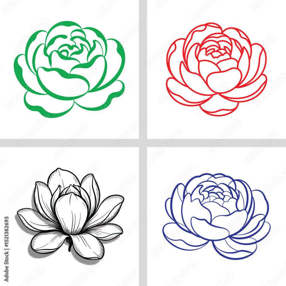 Rose and lotus vector floral pattern design with blossom illustration Rose and lotus vector floral pattern design with blossom illustration