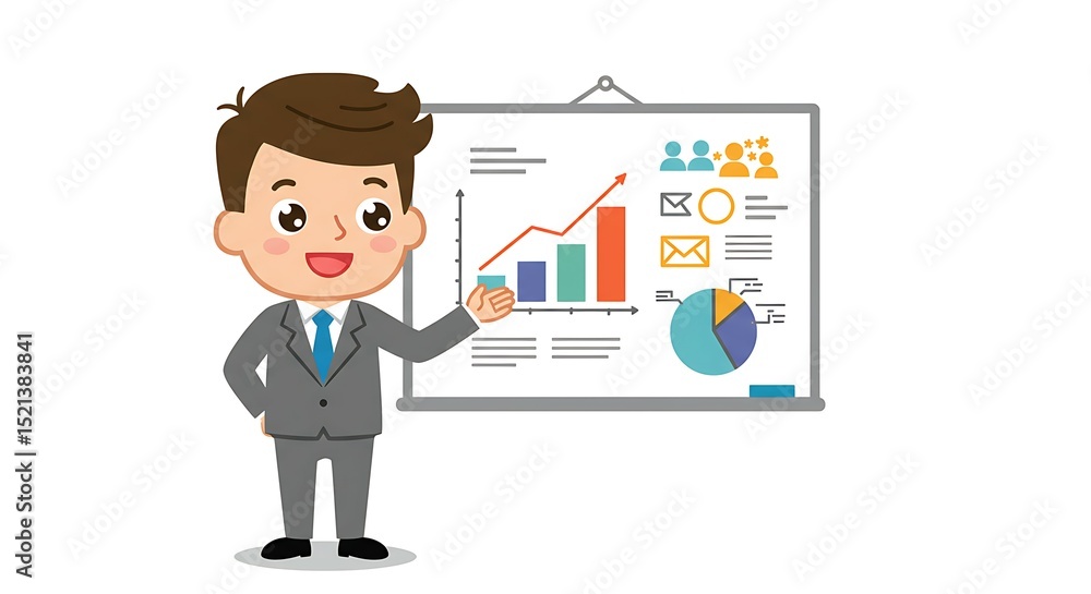 Businessman illustration flat vector isolated white background. for design Businessman illustration flat vector isolated white background. for design