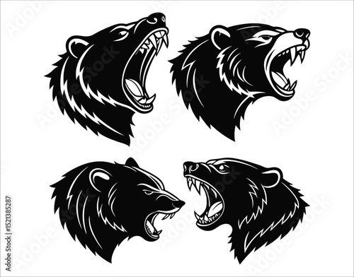 Bear Head Tattoo Design SVG
