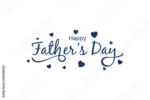 The Father's Day typography design showcases a white background and the blue typography design in eps 10.