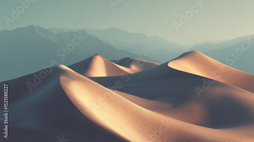 幻想的な曲線美の砂丘風景