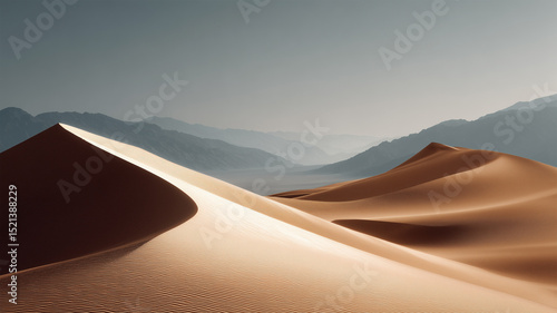 幻想的な曲線美の砂丘風景