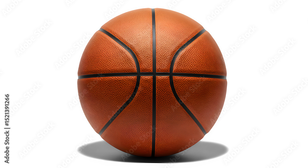 Fototapeta premium Classic Orange Basketball with Defined Lines and Texture