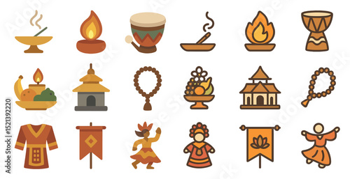 Traditional cultural icons for festive decorating and design projects