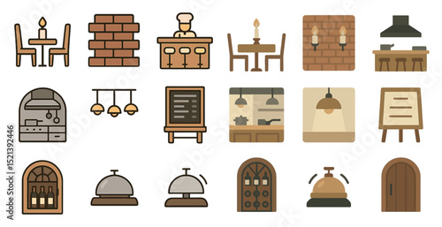 Cozy restaurant interiors and decor elements for dining and design projects