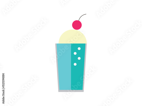 クリームソーダのアイコンのイラスト