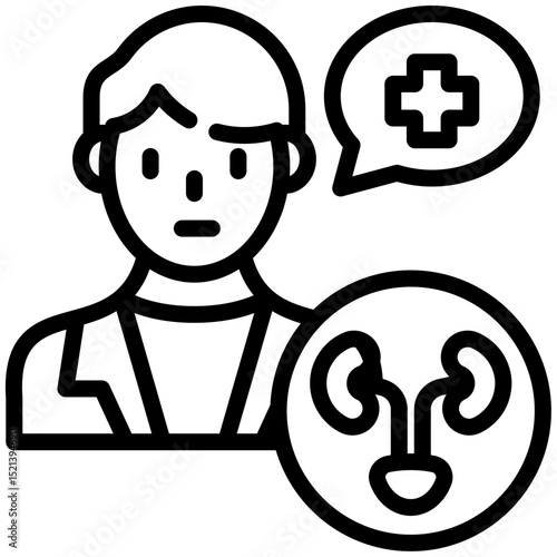 Urologist icon for cancer diagnosis, website, application, printing, document, poster design, etc