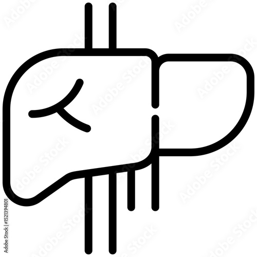 Hepatology icon for cancer diagnosis, website, application, printing, document, poster design, etc