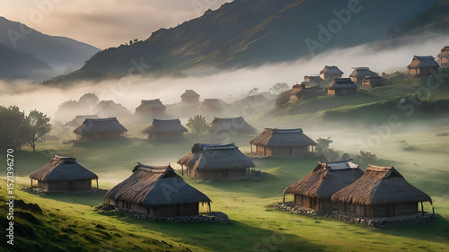 village in the fog