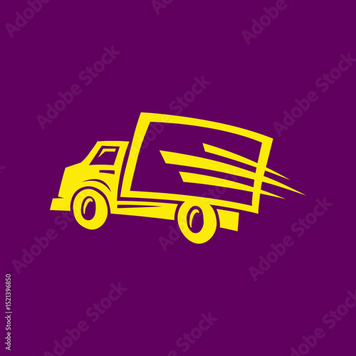 Delivery Truck trendy artwork fascinating abstract vector illustration colorful practical design