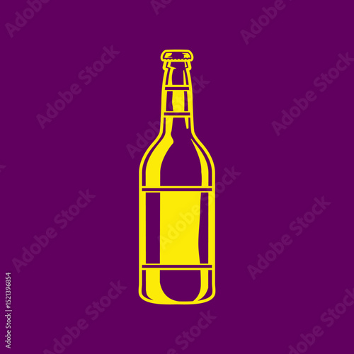 Beer bottle trendy artwork fascinating abstract vector illustration colorful practical design