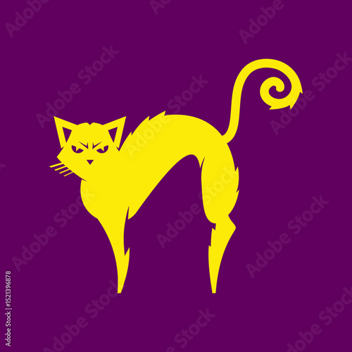 Halloween Cat trendy artwork fascinating abstract vector illustration colorful practical design