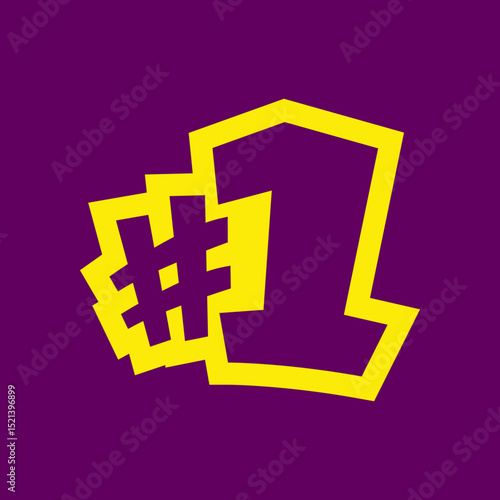 One Number trendy artwork fascinating abstract vector illustration colorful practical design