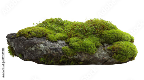 Wallpaper Mural Green moss thrives on a sunlit rock, creating a captivating display of nature's resilience and beauty, isolated on a transparent background, ready for seamless integration into any design project Torontodigital.ca