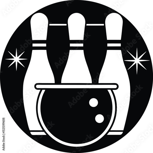 Wallpaper Mural Retro Bowling Icon Pack in Pastel Tones Silhouette illustration Torontodigital.ca