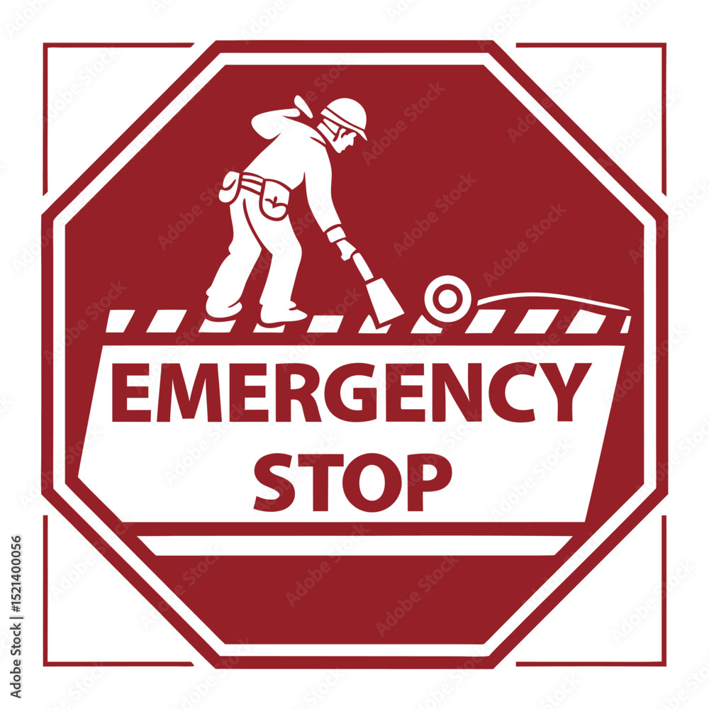 Obraz premium Download Emergency Stop Button Icon Set Flat & 3D Styles Available