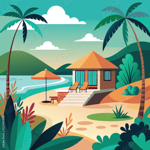 private beach getaway with minimal natural view