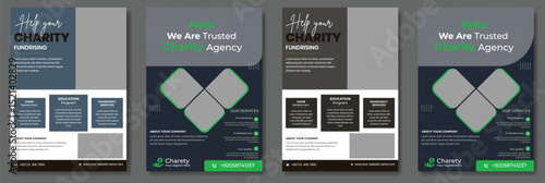 kids charity flyer design donation social banner poster template