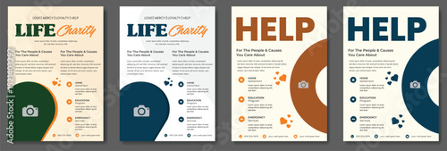 kids charity flyer design donation social banner poster template