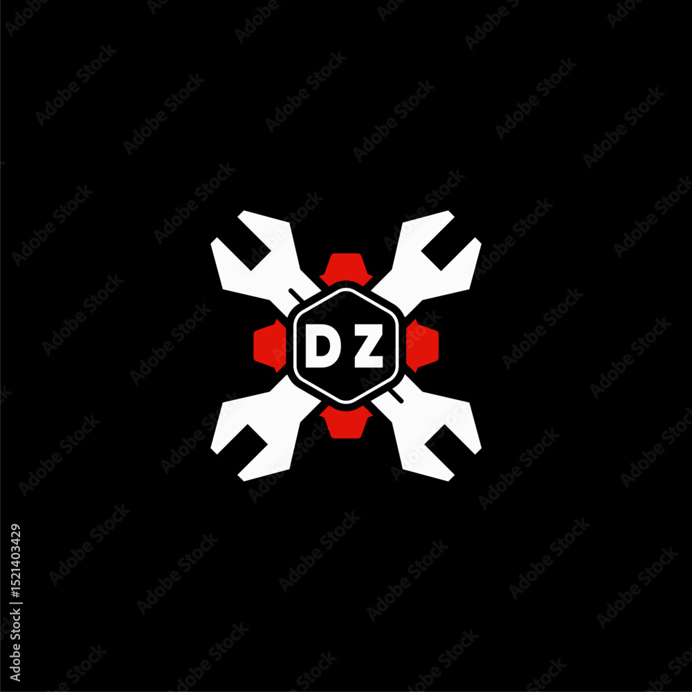 DZ Initials Vektor Stok Otomotif Logo Design DZ Initials Vektor Stok Otomotif Logo Design