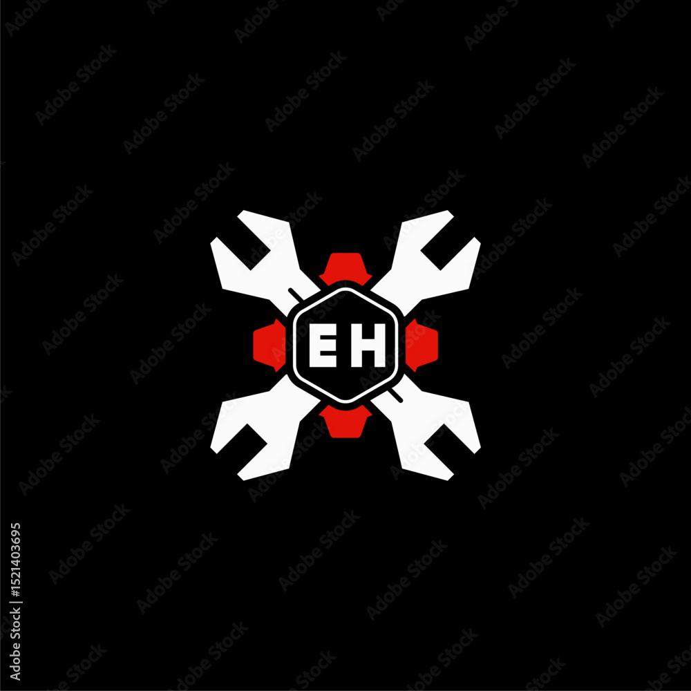 Fototapeta premium EH Initials Vektor Stok Otomotif Logo Design