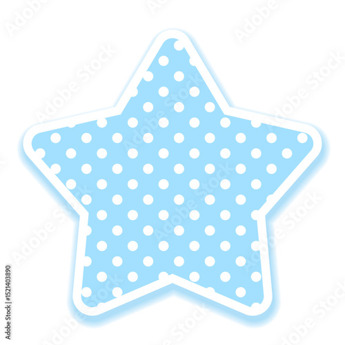 かわいい水色の水玉模様の星型フレーム