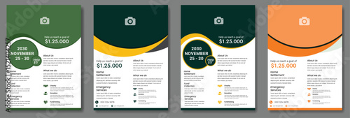 Humanitarian Charity flyer, social media and story bundle set template