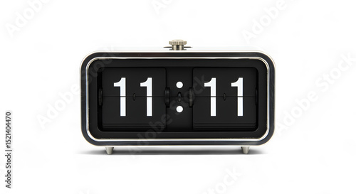 Retro Flip Clock Displaying Eleven Eleven, Showing Time Digitally
