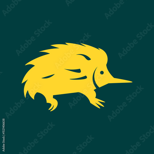 Echidna trendy artwork good abstract vector illustration colorful applied design