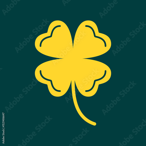 Four Leaf Clover trendy artwork good abstract vector illustration colorful applied design