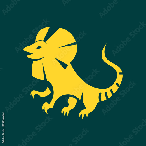Frilled-necked lizard trendy artwork good abstract vector illustration colorful applied design