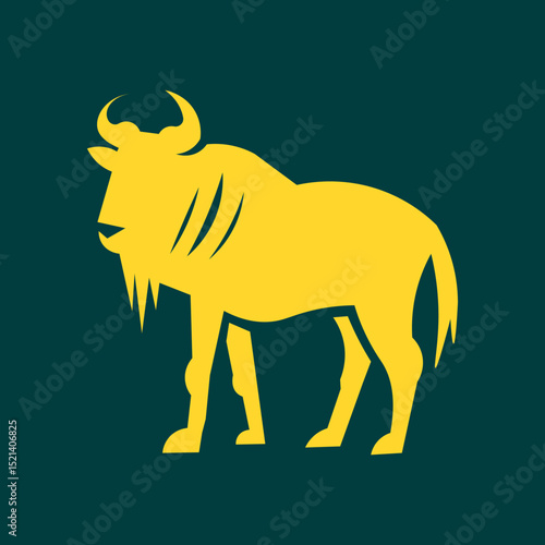 Wildebeest trendy artwork good abstract vector illustration colorful applied design
