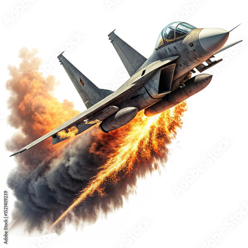 Fighter Jet with Fire