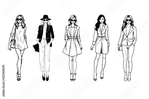 set of fashion women