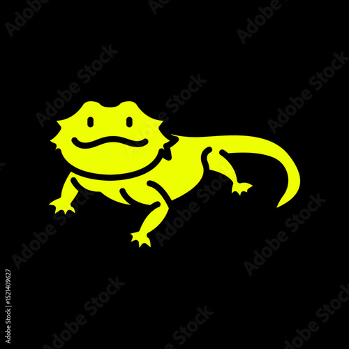Bearded Dragon trendy artwork charming abstract vector illustration colorful applied design