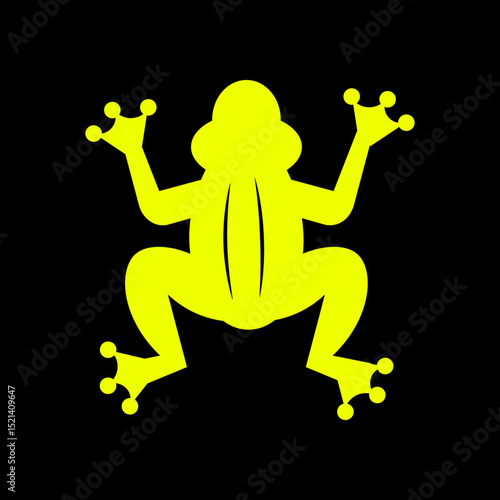 Frog trendy artwork charming abstract vector illustration colorful applied design