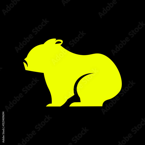 Wombat trendy artwork charming abstract vector illustration colorful applied design