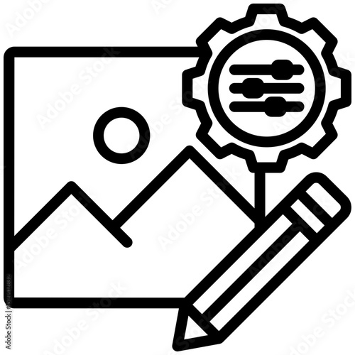 Photo editing icon for digital nomad, website, application, printing, document, poster design, etc