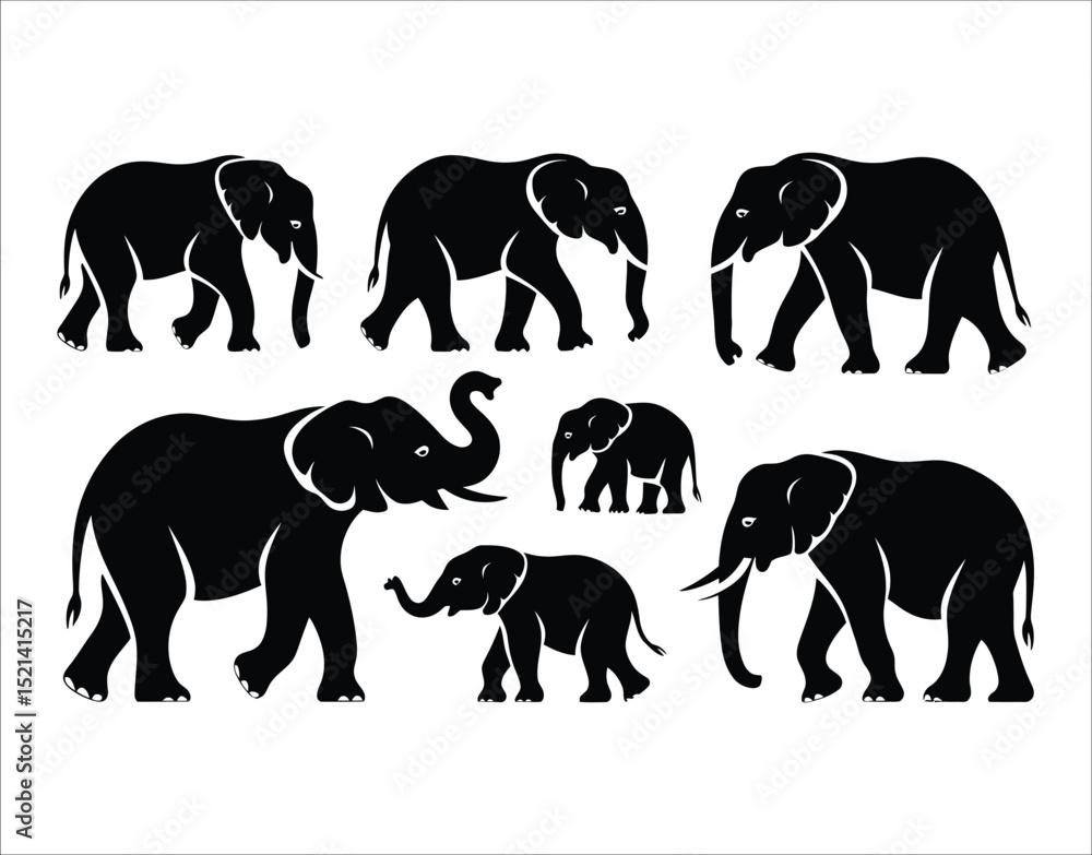 Obraz premium Animal Silhouette Vector - Elephant