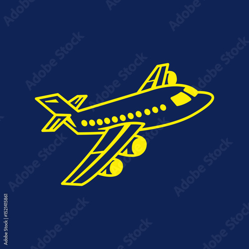 Airplane trendy artwork beautiful abstract vector illustration colorful applied design
