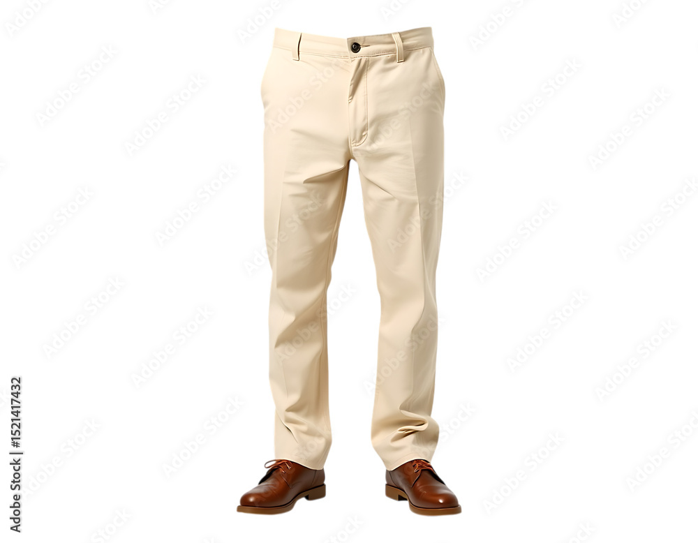 Beige Khaki Chinos with Brown Leather Shoes Beige Khaki Chinos with Brown Leather Shoes