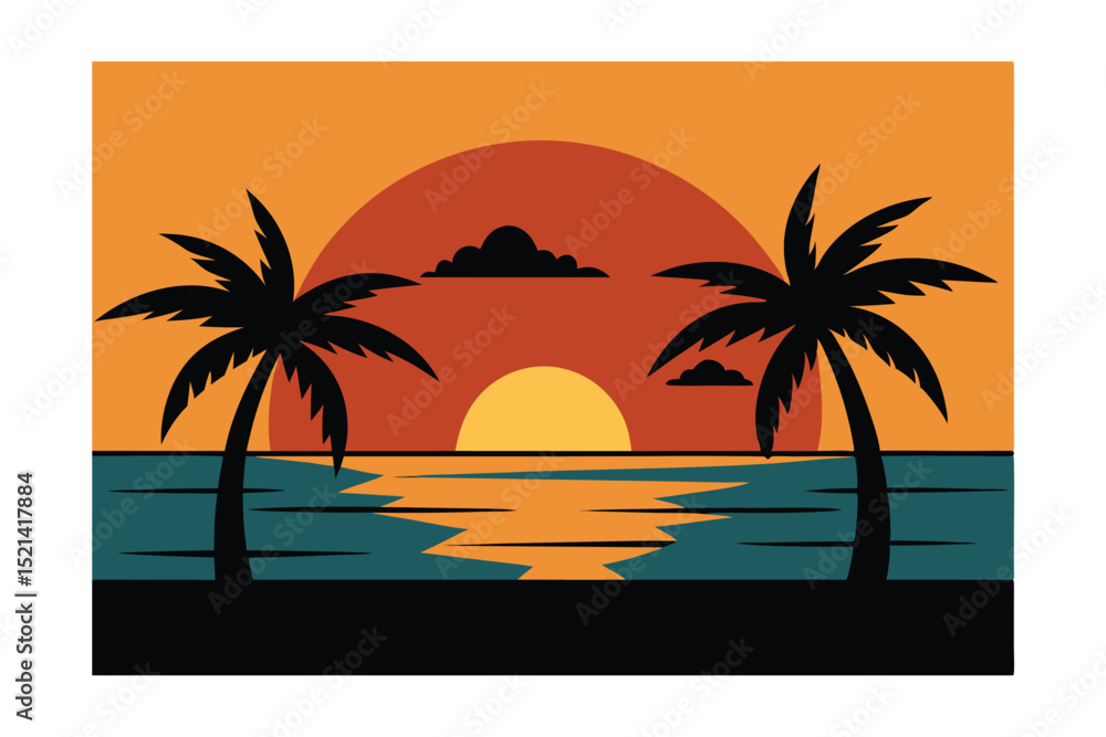 Fototapeta premium palm trees on the beach