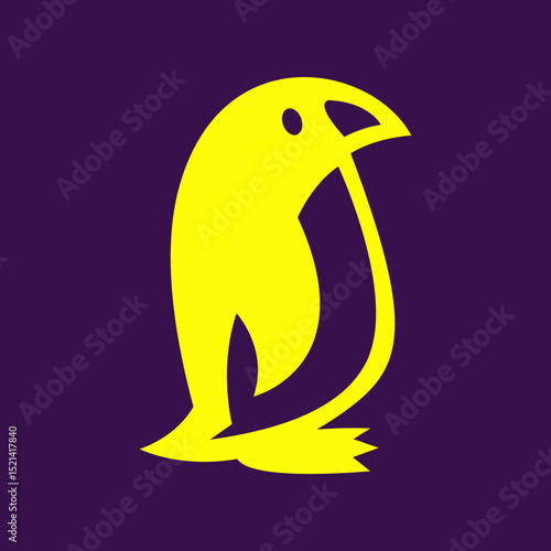 Penguin trendy artwork lovely abstract vector illustration colorful applied design