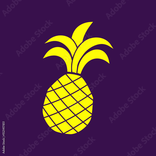 Pineapple Fruit trendy artwork lovely abstract vector illustration colorful applied design