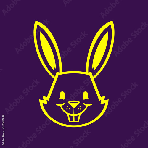 Rabbit trendy artwork lovely abstract vector illustration colorful applied design
