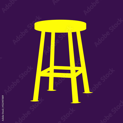 Stool Chair trendy artwork lovely abstract vector illustration colorful applied design